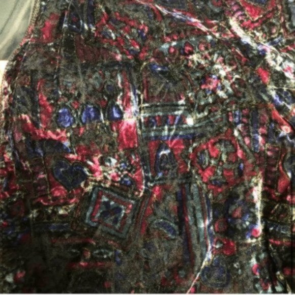 TanJay Vintage Velour blazer / Jacket Geometric Jewel Toned Size large - Picture 4 of 7